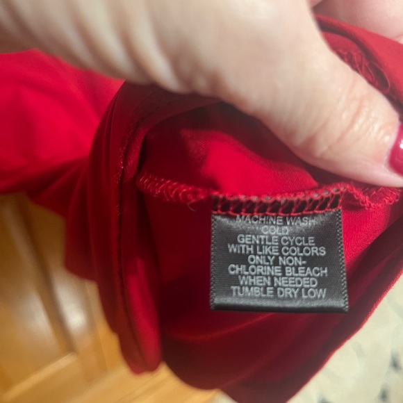 Red INC International Concepts dress. Size XL Matte jersey. Knot front. - Picture 3 of 9